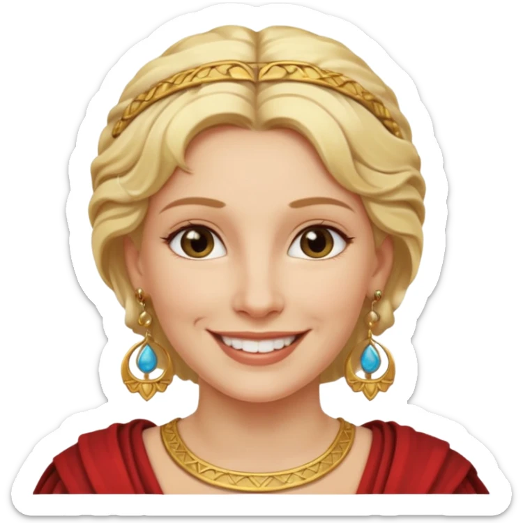 Ancient Roman woman with earrings and blonde hair sticker