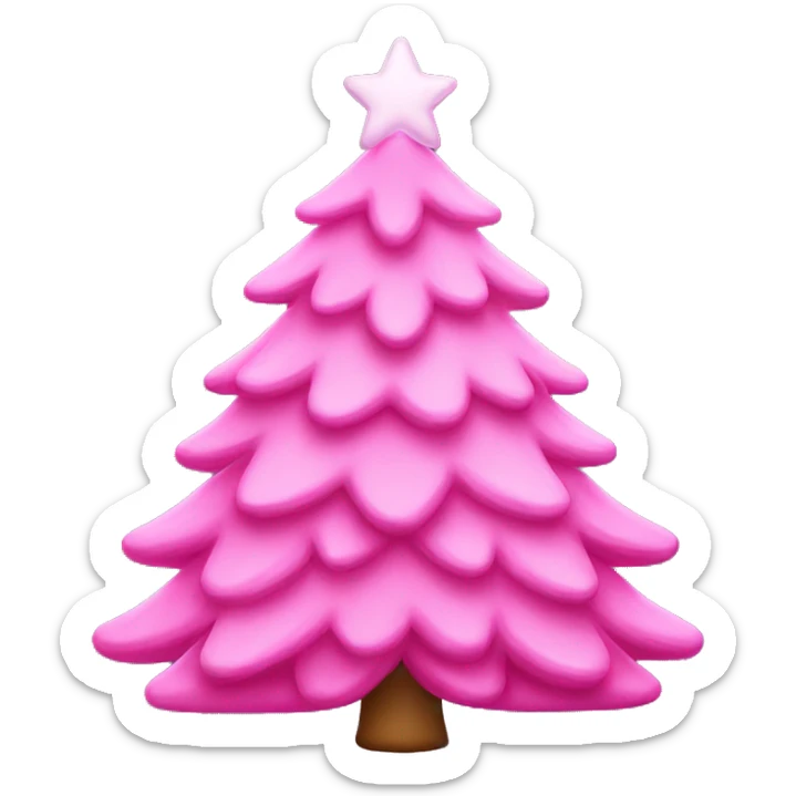 pink christmas tree sticker