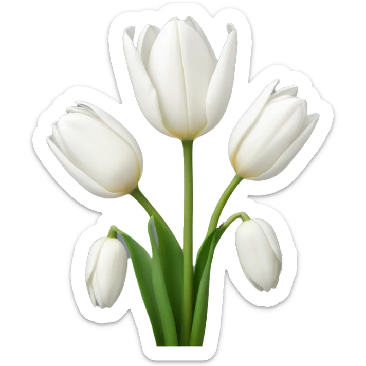 White tulips sticker