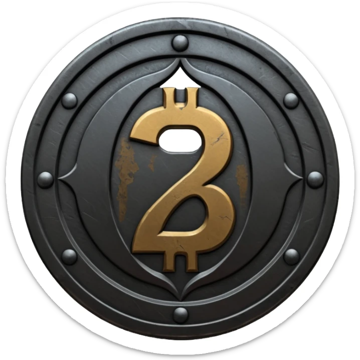 Minimal emoji, gothic metal coin made of black steel, engraved number 2 at the center, ancient industrial aesthetic, worn metal texture, no glow, no neon, flat emoji design, centered, transparent background sticker