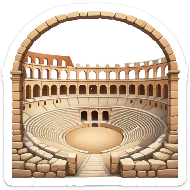 Pula Arena Landmark Emoji – Depicting the Roman amphitheater with its large stone arches. sticker