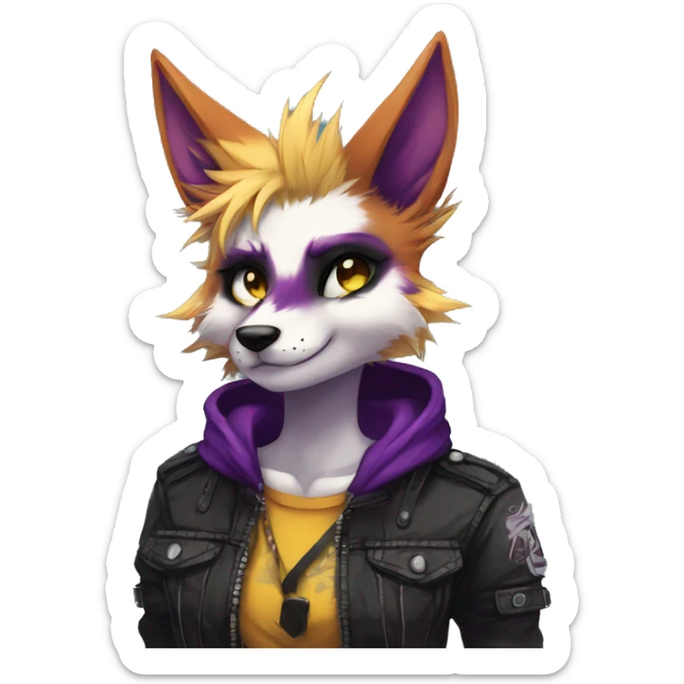 Edgy punk anthro furry by Falvie, LiLaiRa, AngieWolf sticker