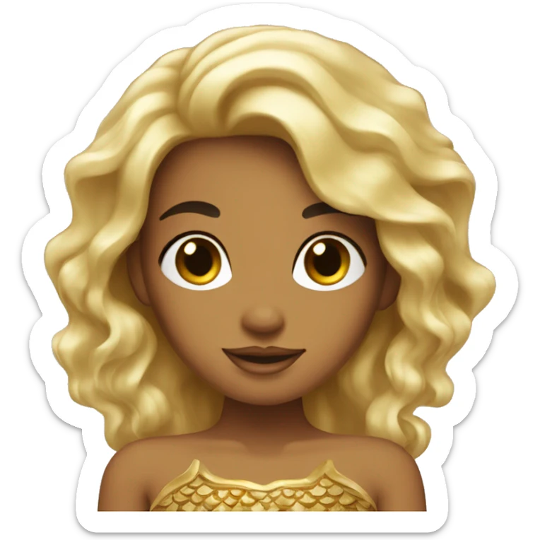 Mermaid with gold details and tanned skin  sticker