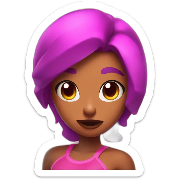 Shelly from Brawl Stars with hearts in her eyes and her tongue out  sticker