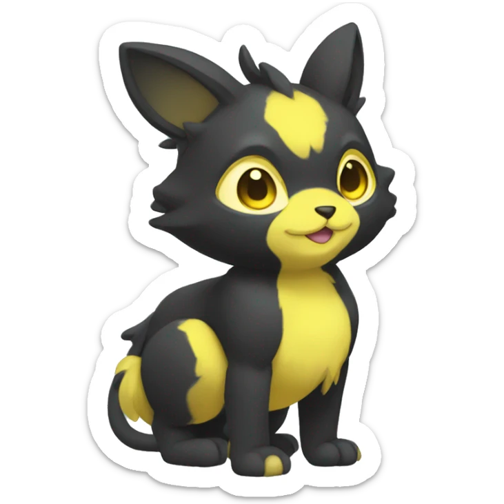 Cute cool black yellow animal hybrid Fakemon full body sticker