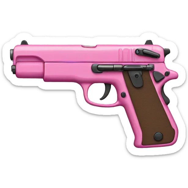 Pink gun sticker