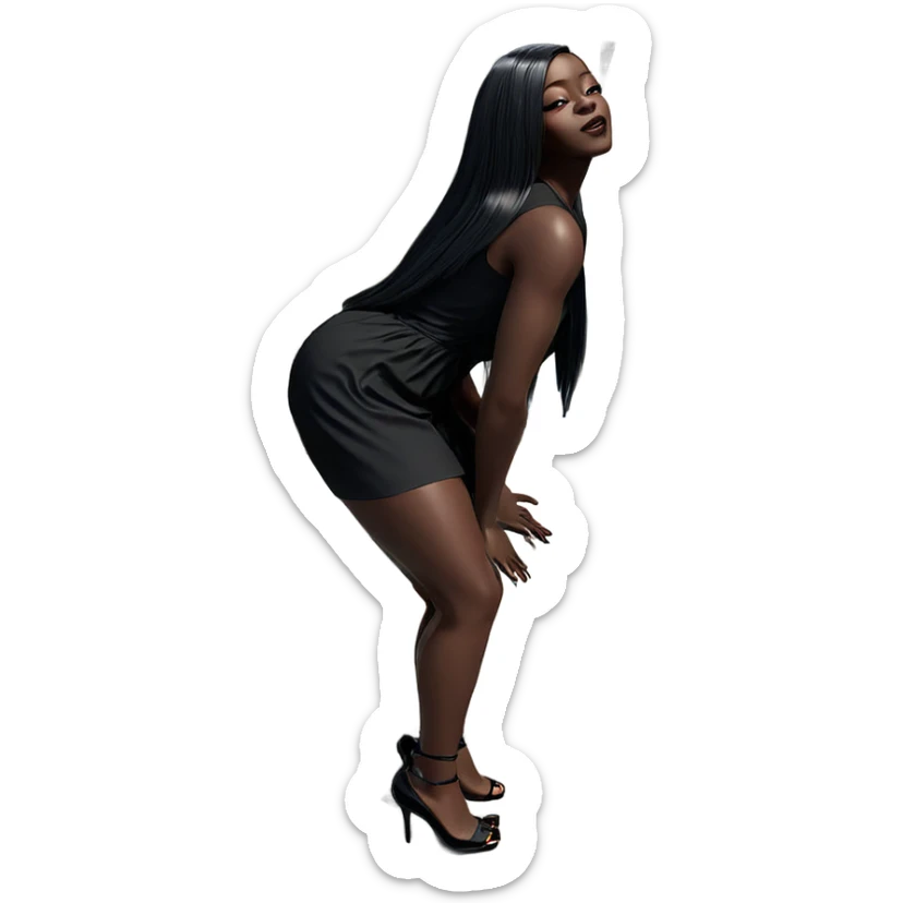 dark beauty in black dress sticker