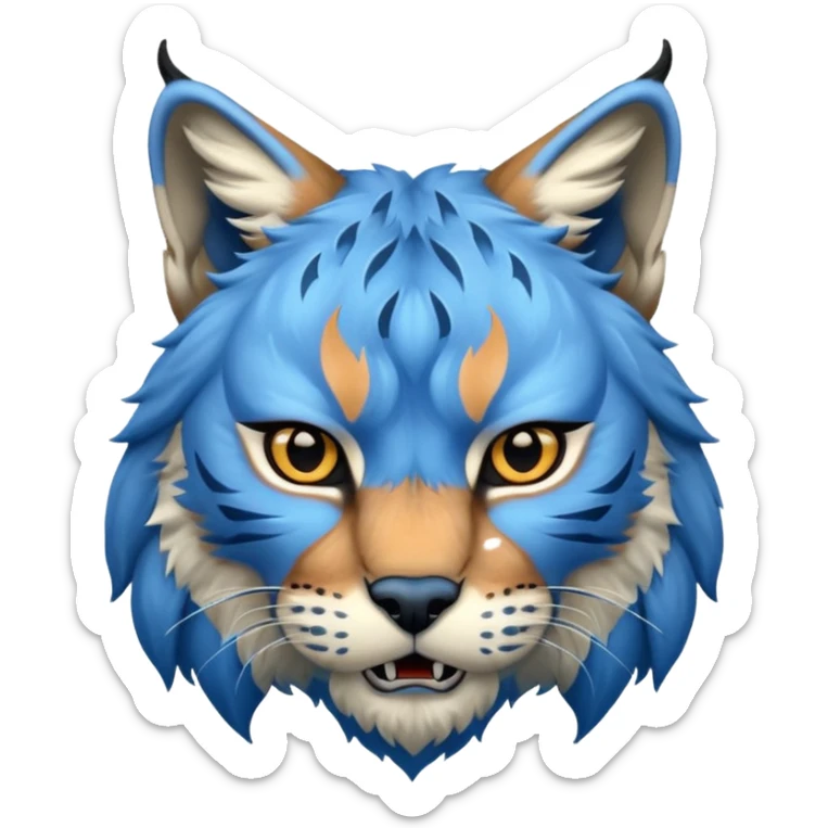 Tête de lynx : très très très féroce et très méchant et tout bleu sticker