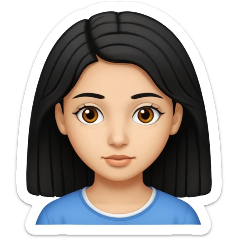 Fait une fille de 15 ans tunisienne avec les cheveux noir lisse sticker