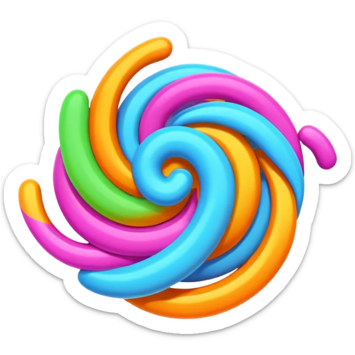 the word 'GLATT' in bold neon colorful text emoji with a swirling effect to suggest movement sticker