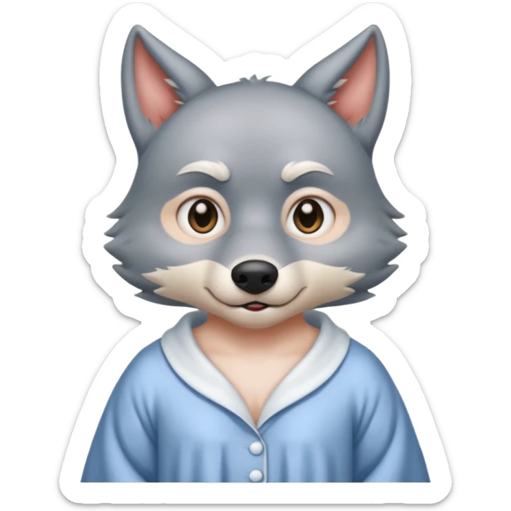 The big bad wolf put on Grandma's clothes and disguised itself as a human. sticker