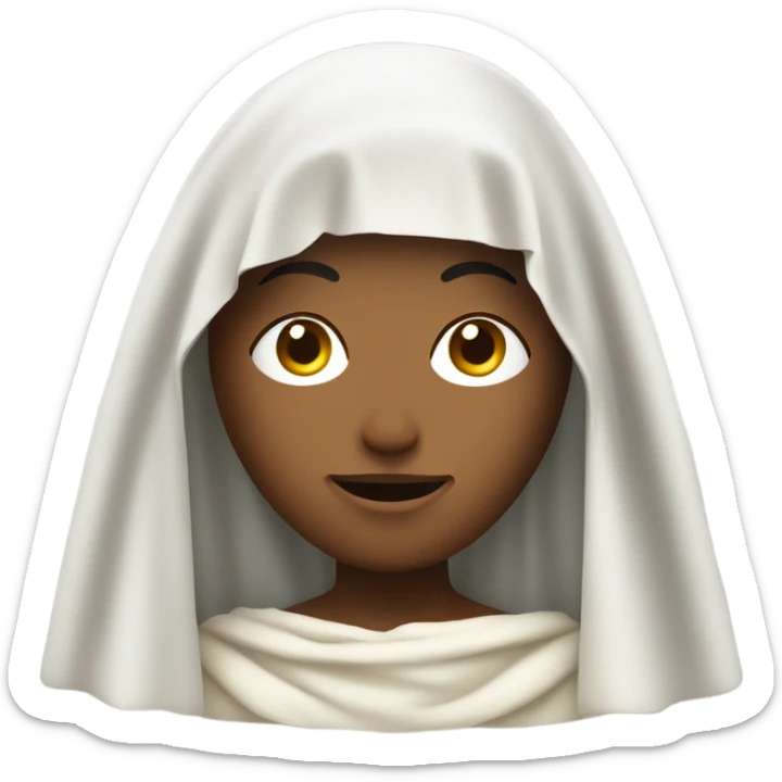 Saint Veronica holding the open veil with the face of Jesus painted on it sticker