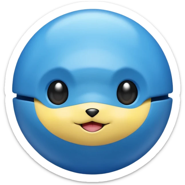 A blue Pokéball with highlights, anime Pikachu style, emoji style, variation 3 sticker