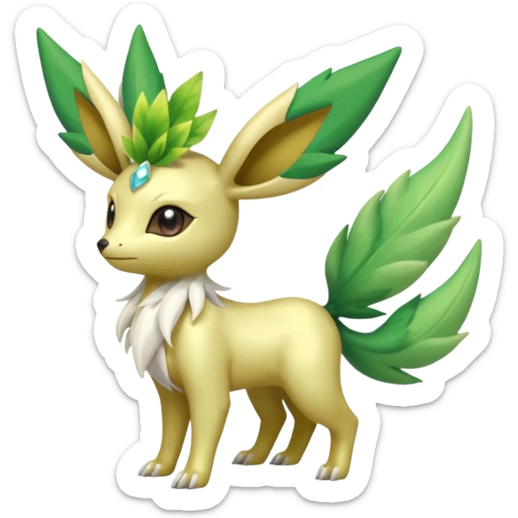 Shiny Iridescent Helioptile-Leafeon-Shaymin-Fakémon-hybrid-creature (full body)  sticker