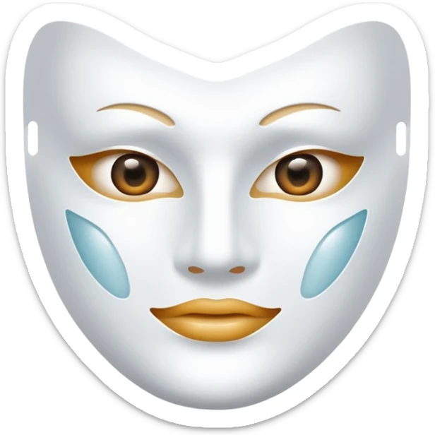 a sheet of white mask pack for face skincare beauty, transpalent holes at eyes and mouth, no real eyes and mouth sticker