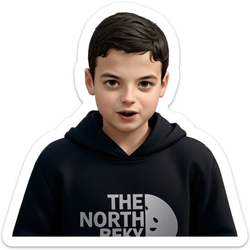 boy in black hoodie outdoors sticker