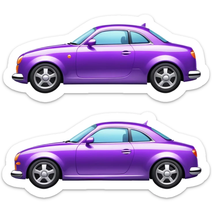 purple car  sticker