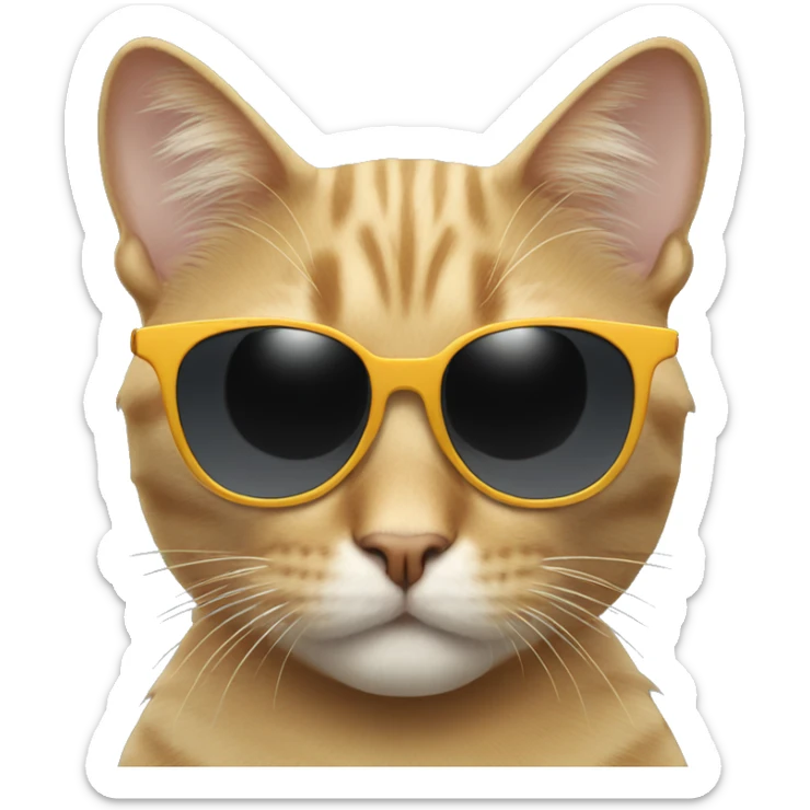 Cat with sunglasses sticker