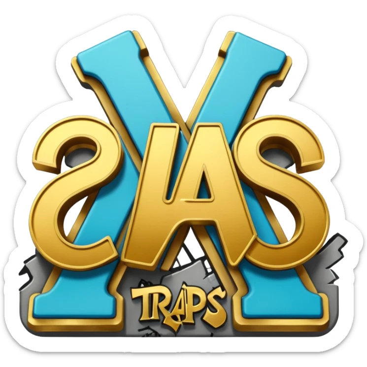 logo of 'Trap Capos' with large golden letters, dark background, urban details sticker