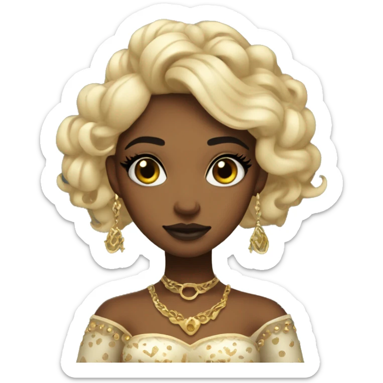 Create the zodiac sign scorpio as a girl with elaborate makeup and dress that matches the zodiac sign  sticker