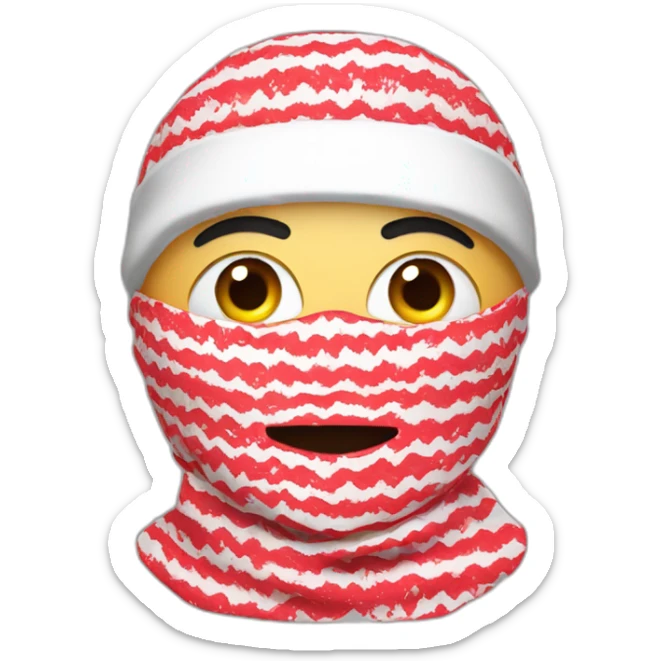 A person masked with red and white shemagh and wearing military clothing  sticker