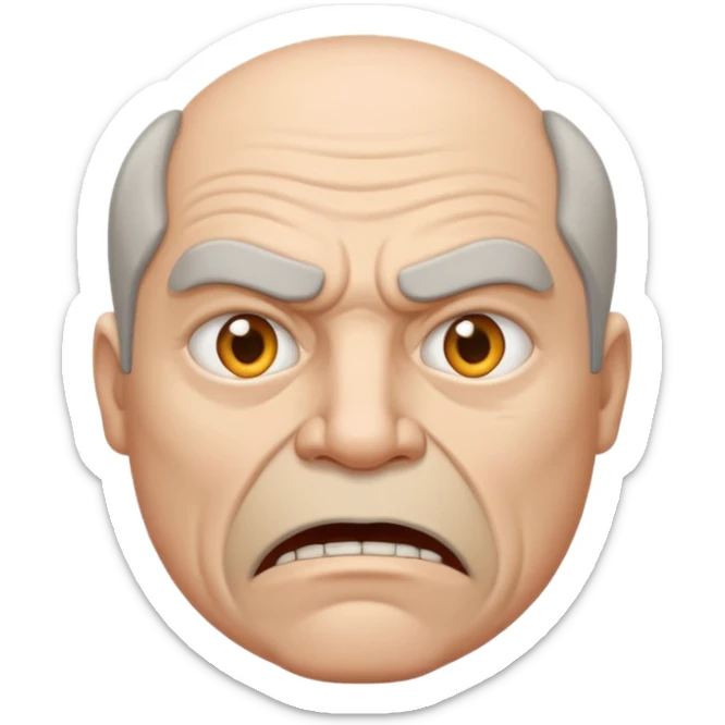 50 year old white male with an open mouth. Only his mouth is made of concrete with thick sides resembling a street gutter. He should look slightly angry but the joke is on him. sticker