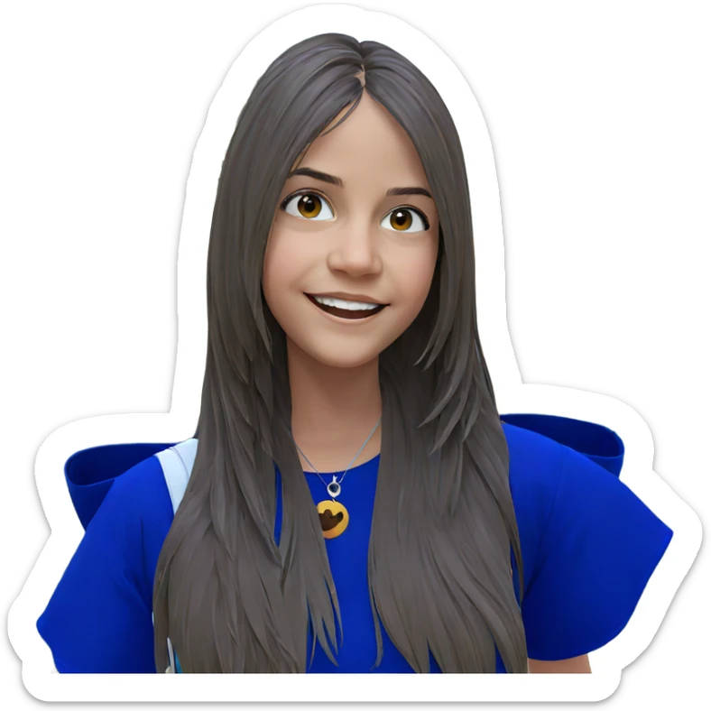 smiling girl outdoors under tree sticker