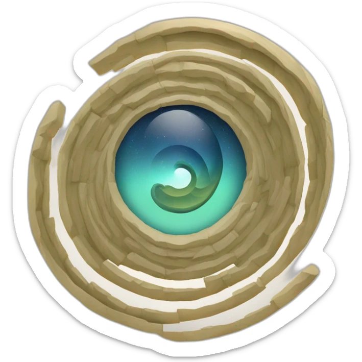 Un portail en spirale sur un monde merveilleux. Détaillé et irisé. sticker