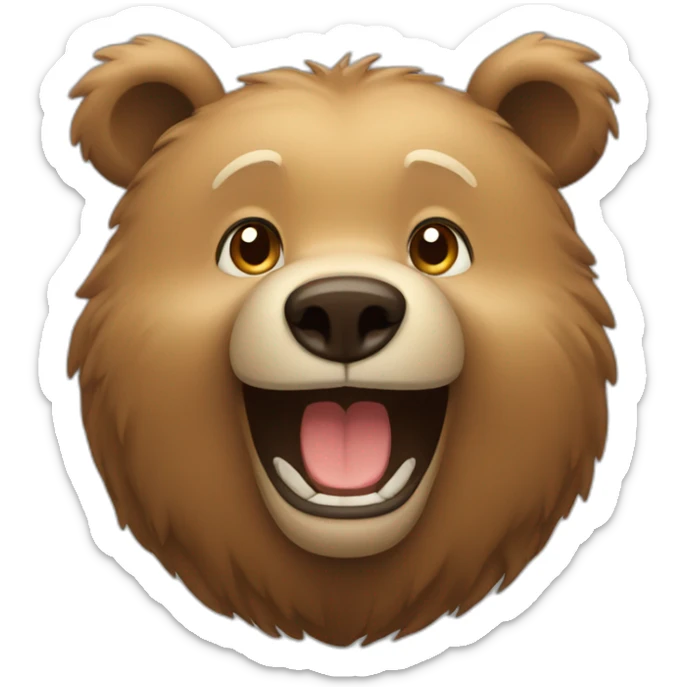 Light brown bear happy  sticker