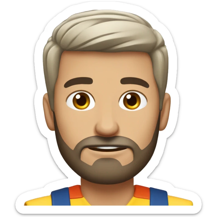 hombre moreno musculoso pero atletico de barba y cabello rapado cocinando sticker