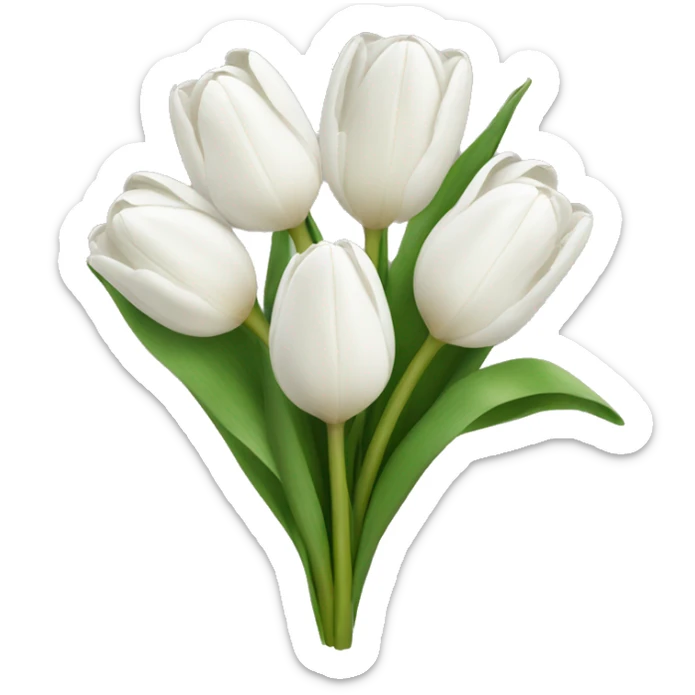white tulip bouquet  sticker