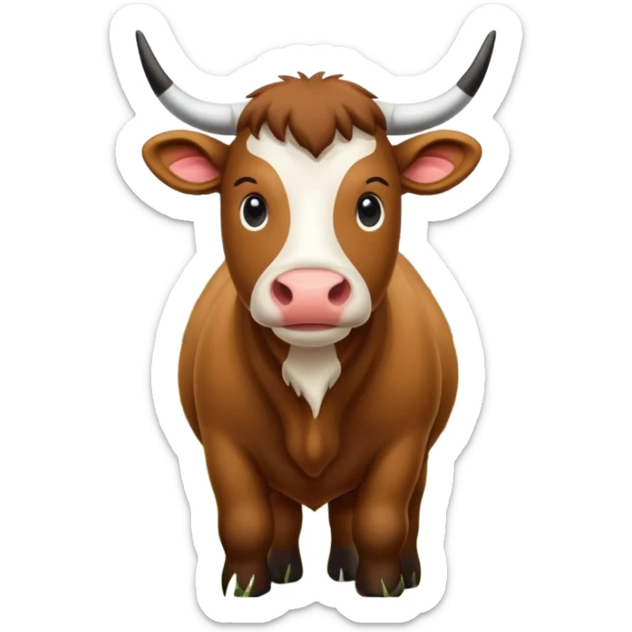Vaca escocesa de las tierras altas donde no se le ven los ojos sticker