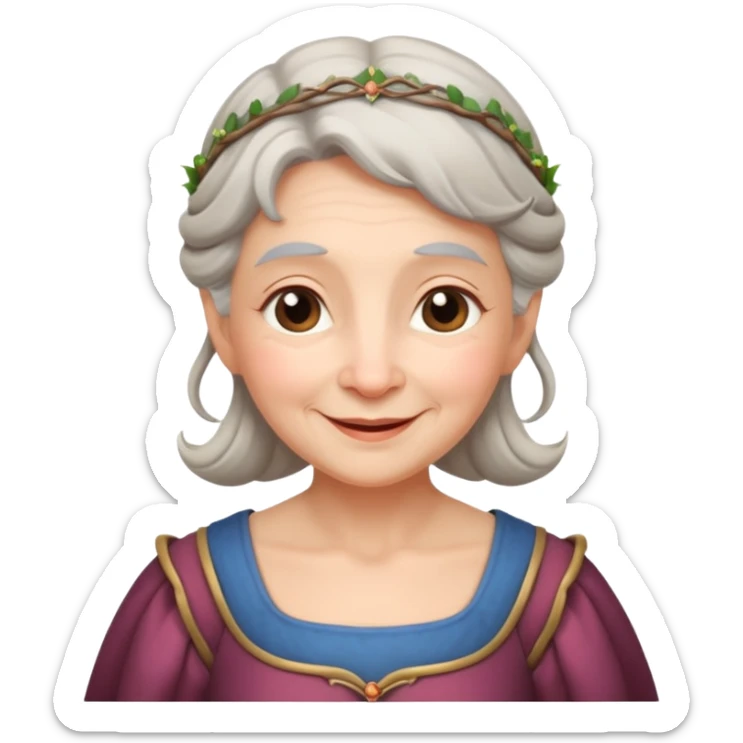 The kind and amiable grandmother in medieval fairy tales sticker