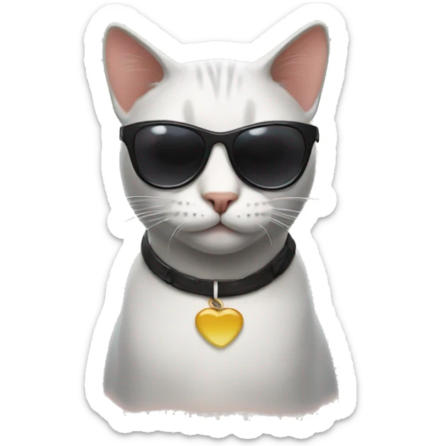 Cat with sunglasses sticker
