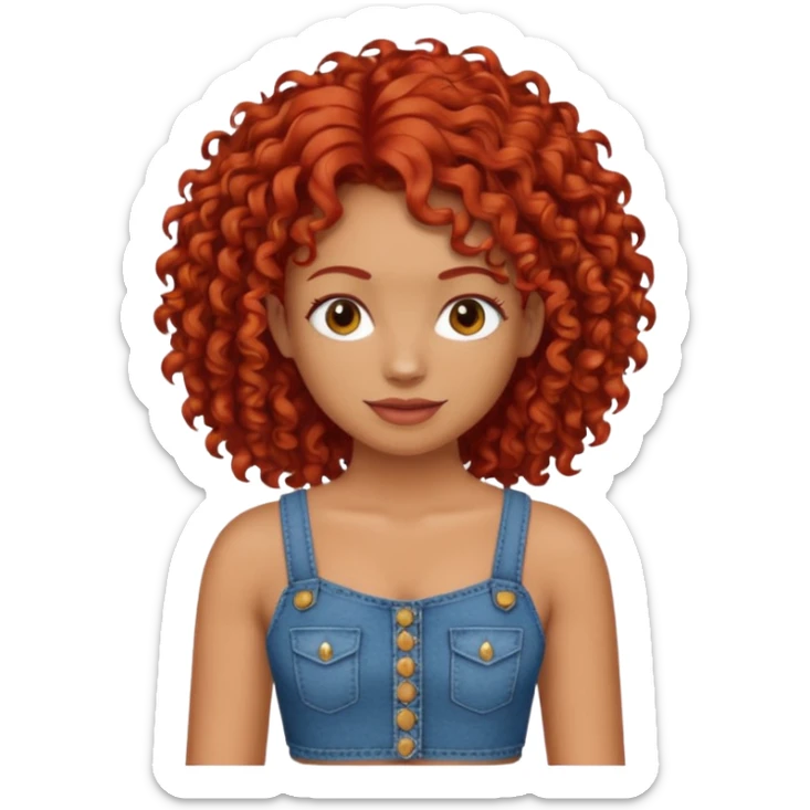 OGER with red curly hair that looks Mexican that is big and fat wearing jeans and a crop top sticker