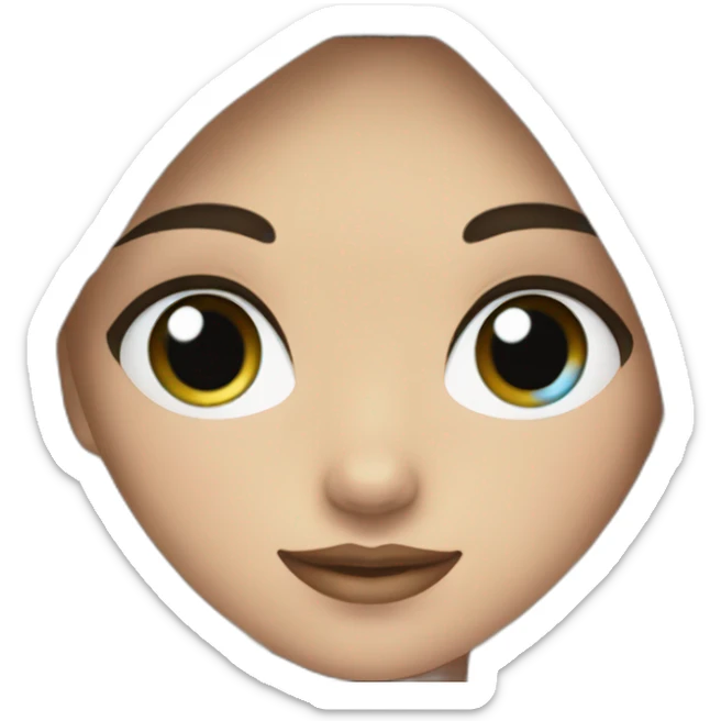 a girl with dark hair and a square hairstyle and blue eyes sticker