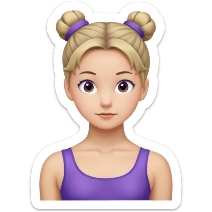 Blue Suit – CalmPurple Suit – Confident
 Girl in violet leotard, subtle smirk, focused gaze, bun tightly tied.

















































 sticker
