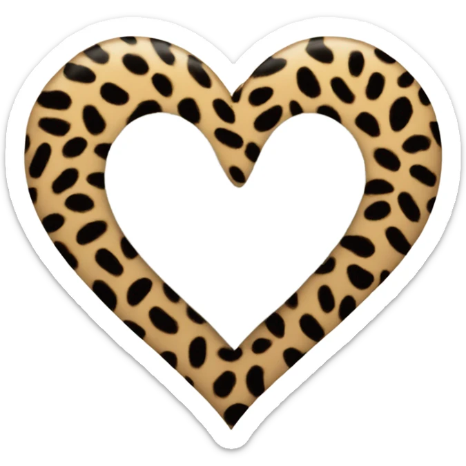 Leopard print heart sticker