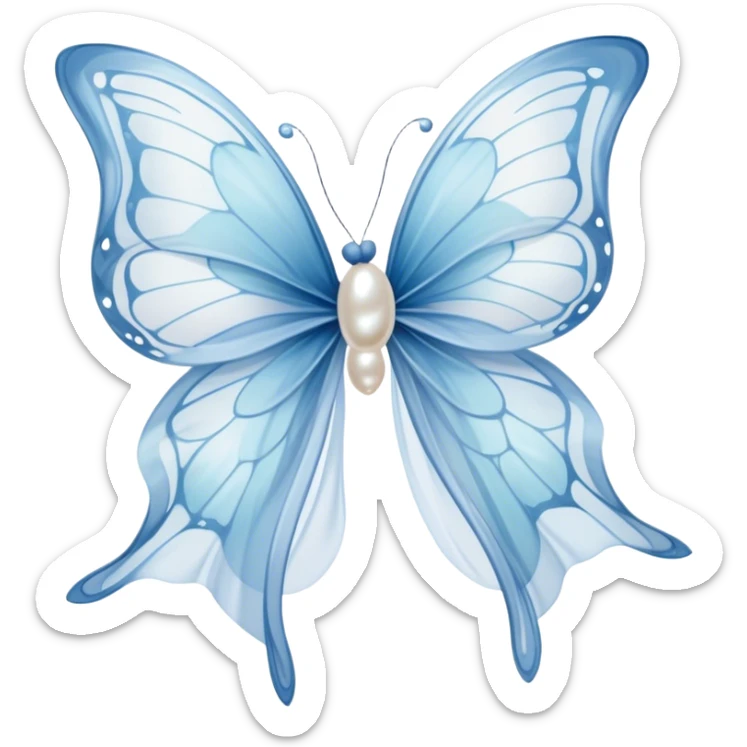A pair of ethereal butterflies, their wings painted in soft shades of powder blue and pearl, dance around a sheer chiffon ribbon caught in a gentle breeze. The ribbon, tied loosely into a bow, trails across a marble surface, its ends curling like whispers of forgotten dreams. The scene is bathed in the golden light of the late afternoon sun.
 sticker