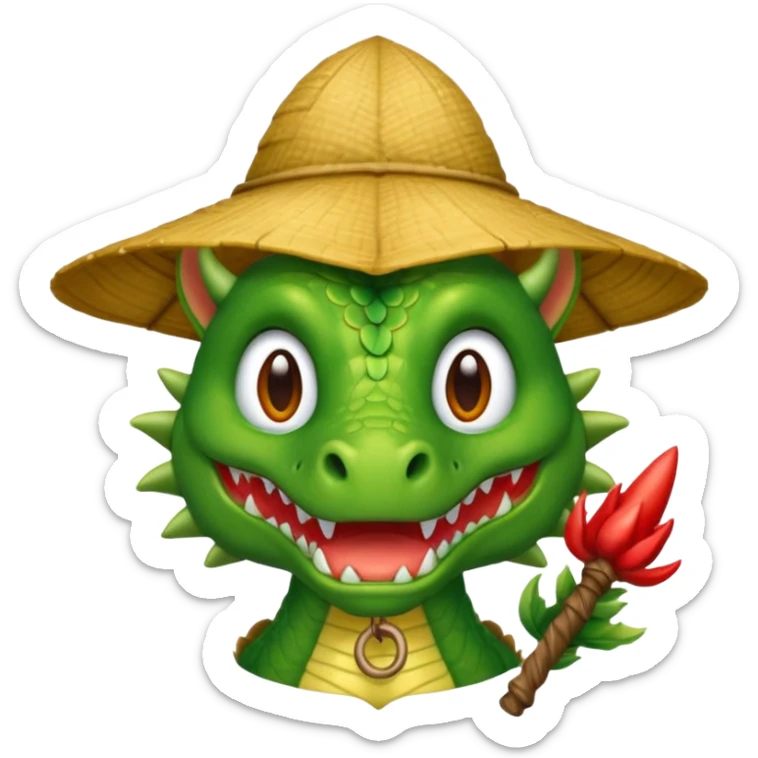 ein Drache mit einem Zauberstab in der Hand  und einem Hud  auf dem kopf und ein schnurbard auf dem gesicht sticker