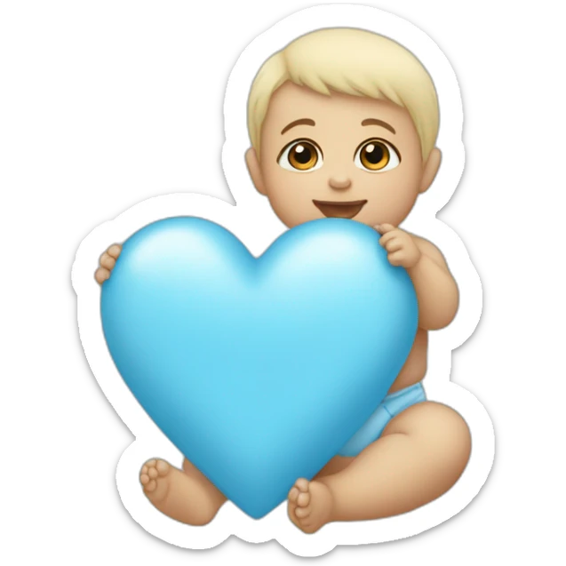 Baby blue heart  sticker