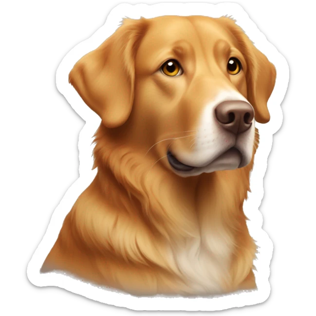 Mix between Labrador and Duck Tolling Retriever with coat color of the tolling retriever sticker