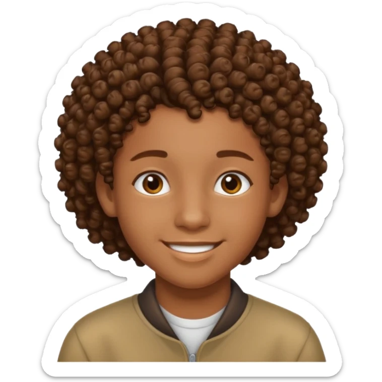 an african teen with mid taper his hair is curly sticker