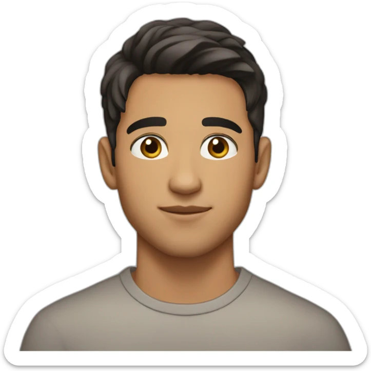 26 years old latin guy, without bear, brown eyes, fade hair style, straight hair sticker