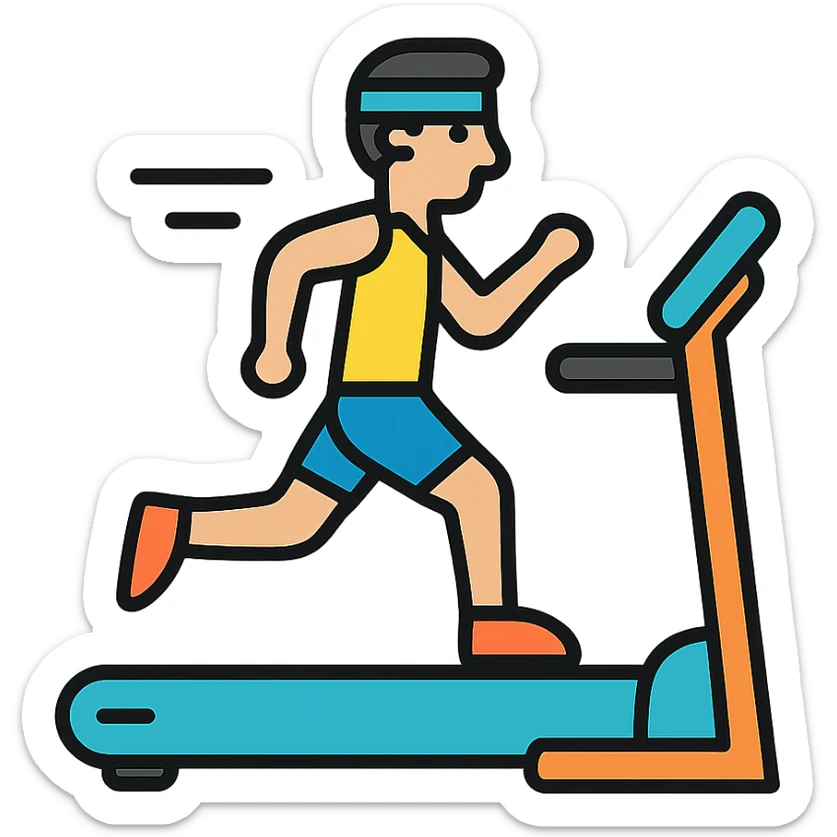 A sportsman who is spending a lot of time on the treadmill sticker