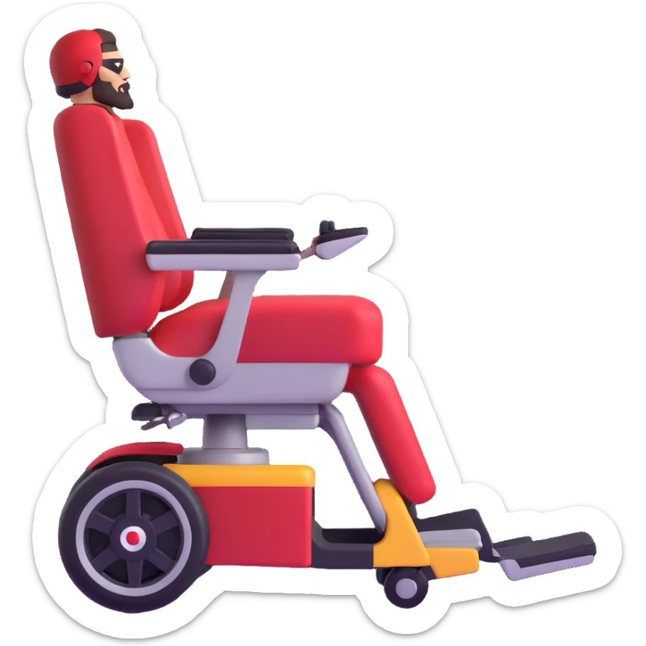 sleek superhero vehicle with hairy exterior, beard-fiber wheels, barber chair cockpit sticker