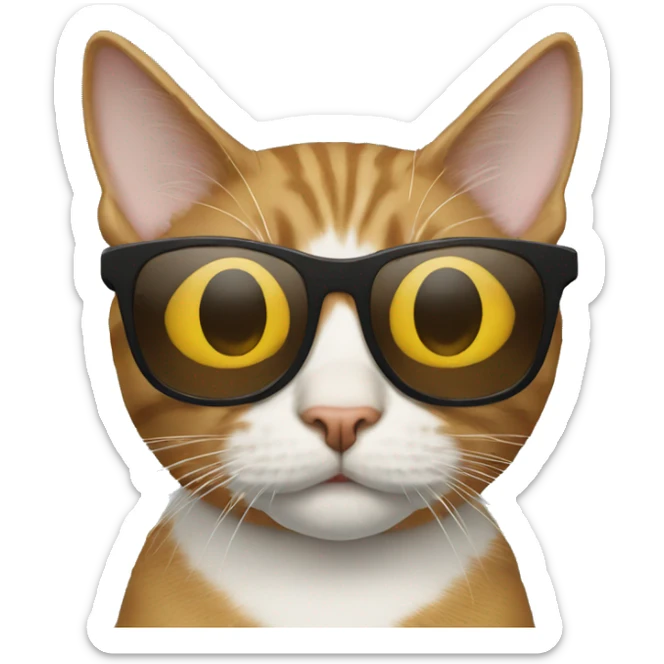Cat with sunglasses sticker