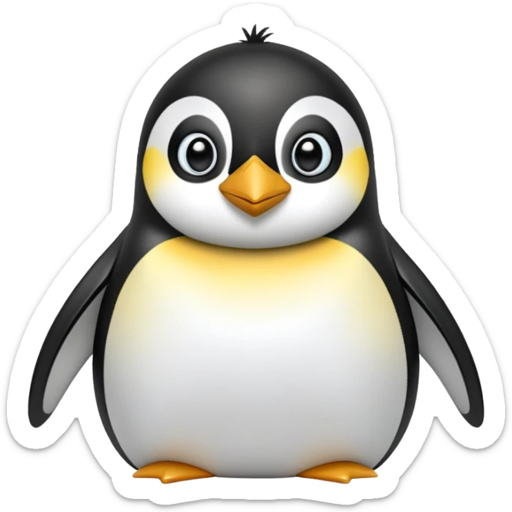 cinematic-adult-emperor-penguin-portrait-emoji,-head-tilted-playfully-and-inquisitively,-with-glossy,-pristine-plumage,-sparkling-eyes-filled-with-curiosity,-simplified-yet-irresistibly-adorable-features, black face sticker