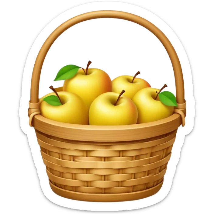 Basket apple yellow sticker