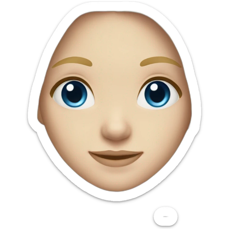 blonde long hair girl, blue eyes, light skin, smile sticker